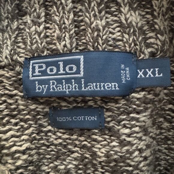 Vintage Polo Ralph Lauren 1/4 Button Sweater Tan Men’s Size XXL - Picture 5 of 7